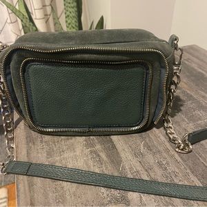 Kelsi Dagger Green Suede Crossbody Bag